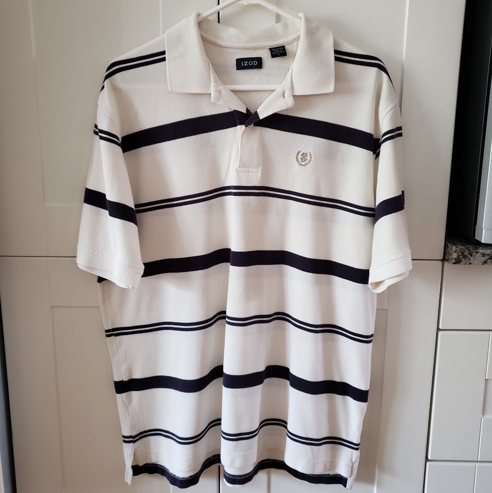 IZOD Man Striped Polo Shirt L